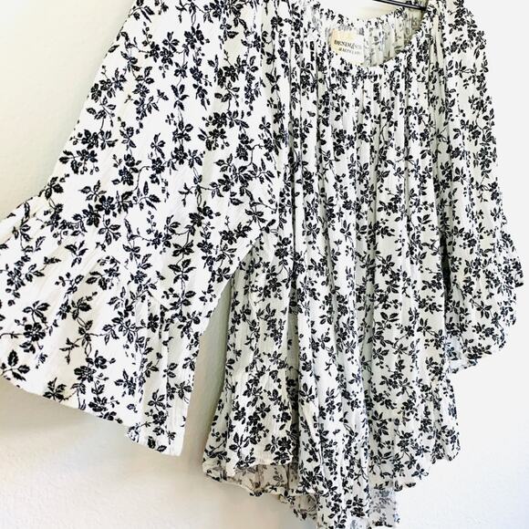 RALPH LAUREN DENIM & SUPPLY Ruffle Black Floral Blouse Top – Medium - Picture 4 of 9